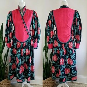 VTG 80s Jeanne Marc Floral Dress